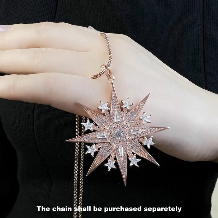 925 Sterling Silver Rose Gold Magic Star Pendant Gift For Women