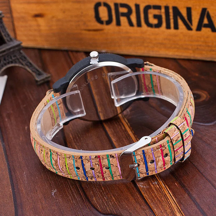 Leather Band Analog Watch Arabic Dial