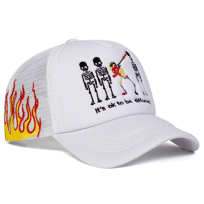 Embroidered Skeleton Baseball Cap Adjustable Sun Hat