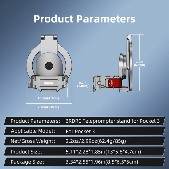 Magnetic Adapter Frame For Ji Osmo Pocket 3 Desktop Mount Base Expansion Bracket Protective Case Photography Camera Accessories