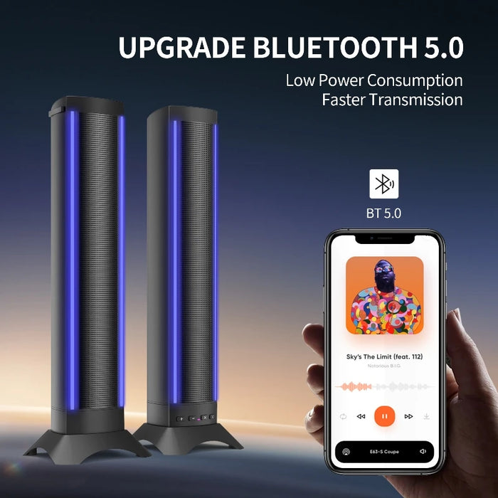 25In Soundbar For Tv Dual Subwoofers 4 Speakers 3D Stereo Bluetooth