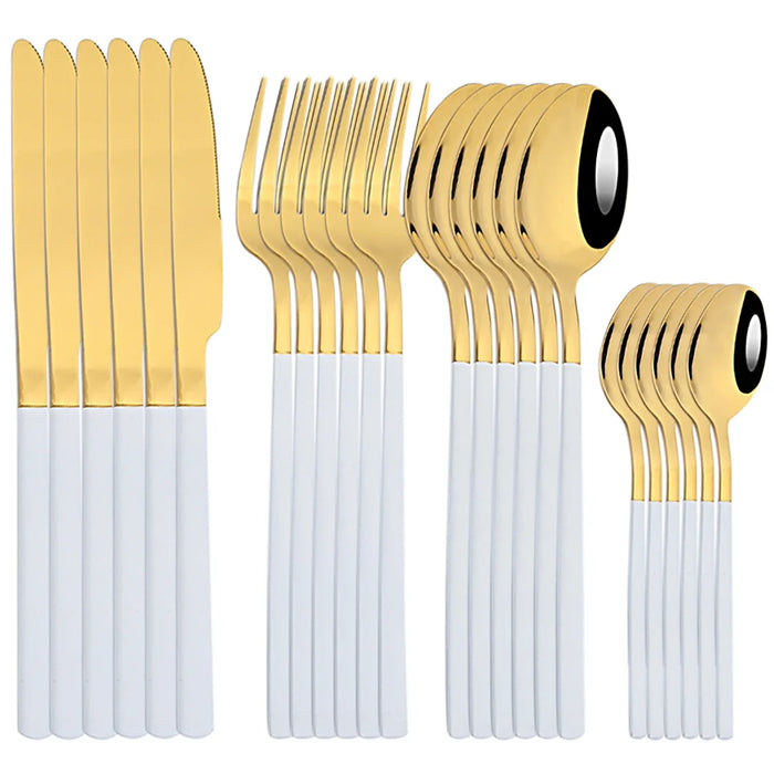 24 Piece Kitchen Flatware Set For Home Or Restaurant