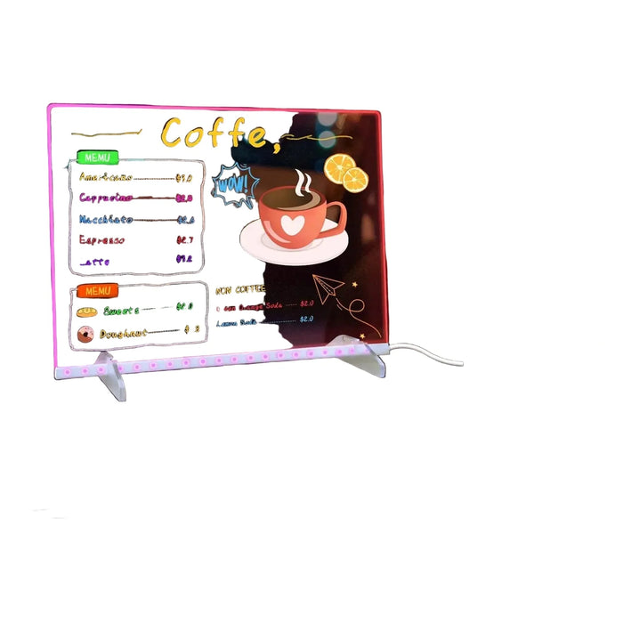 Colourful Led Dry Erase Board 13.7X10 4 Modes Adapter & Chain
