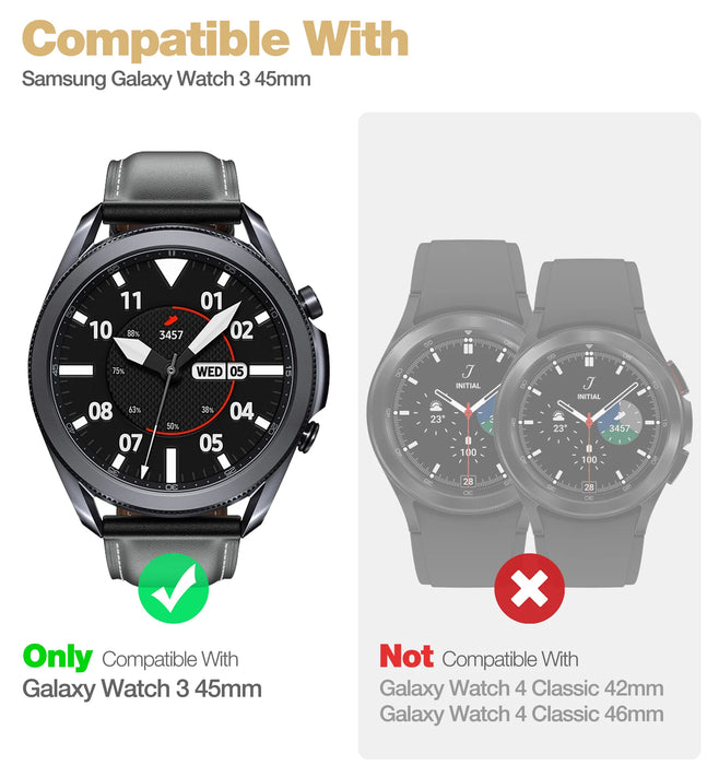 For Samsung Galaxy Watch 3 45Mm 2020 Rugged Military Grade Shockproof Sports Business Case With Strap Bands