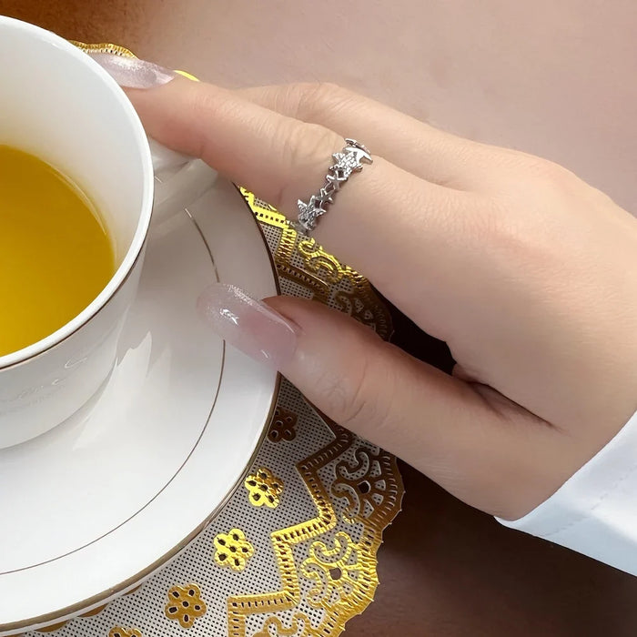 925 Sterling Silver Ocean Spirit Starfish Ring For Women