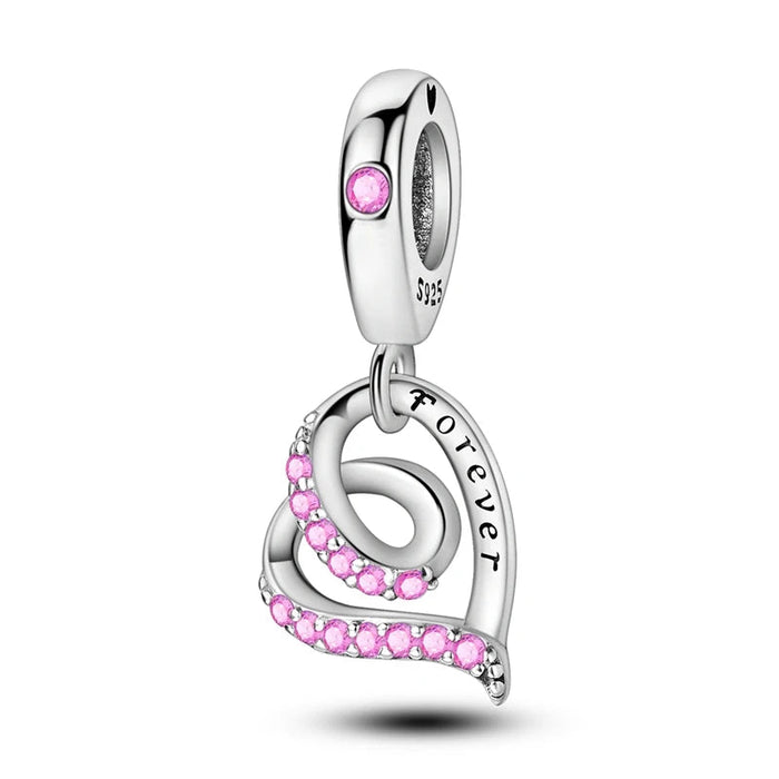 925 Sterling Silver Eternal Love 3D Pendant Fits Jewelry Diy Gift For Women