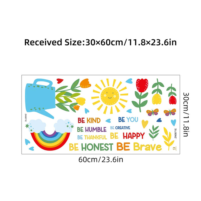 Cartoon Flower Watering Wall Stickers For Kids Room Decor