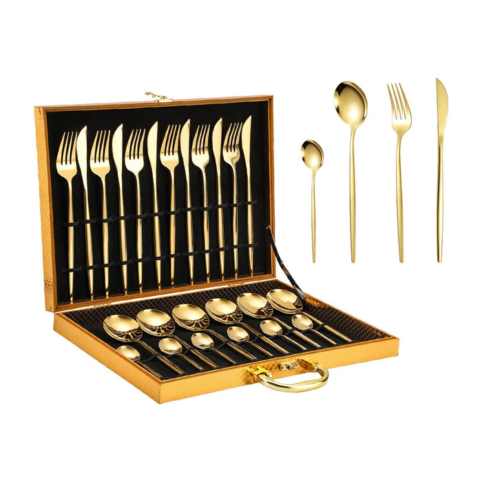 24 Piece High Grade Stainless Steel Tableware Set In Gift Box