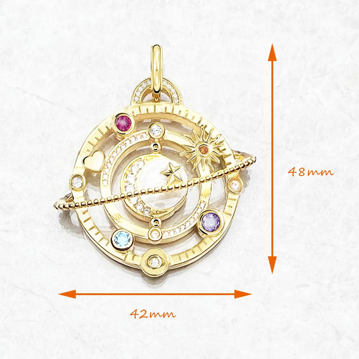 925 Sterling Silver Bohemia Cosmic Planetary Ring Amulet For Women & Men