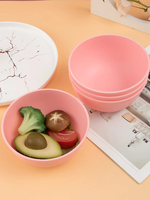 4 / 6 / 8 Piece Reusable Pink Cereal Bowls Ideal For Food Dessert Camping