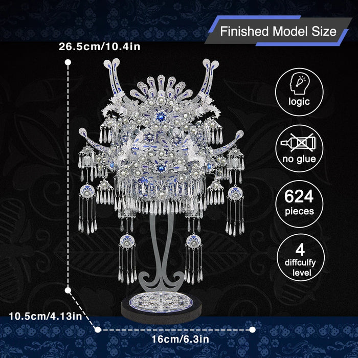 3D Metal Tiara Puzzle With Tassels Diy Assembly Kit