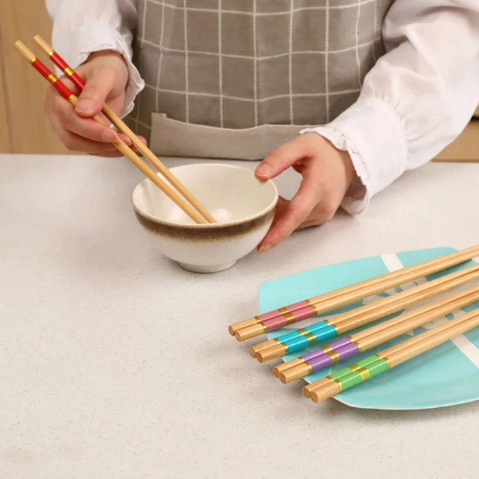 5 Pairs Bamboo Chopsticks Set Reusable Sushi Utensils