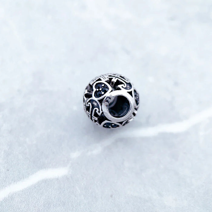 925 Sterling Silver Faith Love Hope Beads Zirconia Charms For Karma European Jewelry