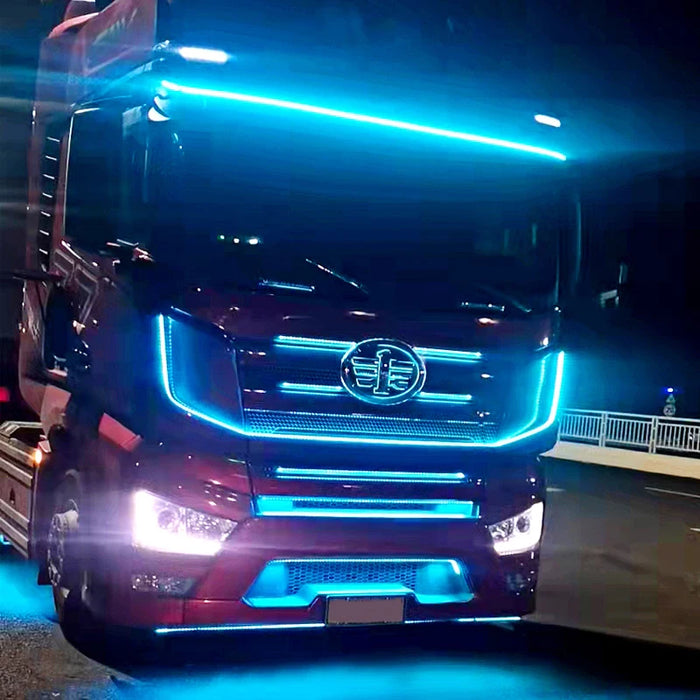 24V Truck Led Ambient Light Strip Colourful Flashing For Night Driving Safety