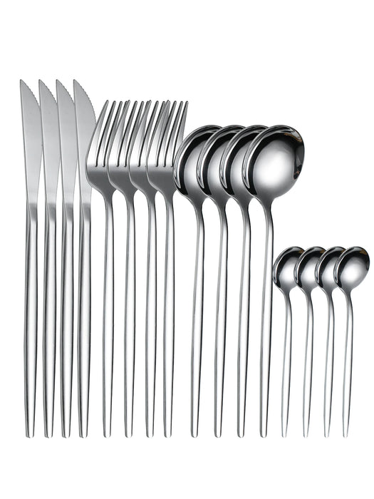 16 Piece Stainless Steel Cutlery Set With Gold Finish