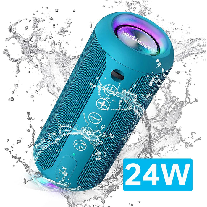 Wireless Bluetooth Speaker With Lights Hd Sound Waterproof Tws Pairing Aux / Tf Input