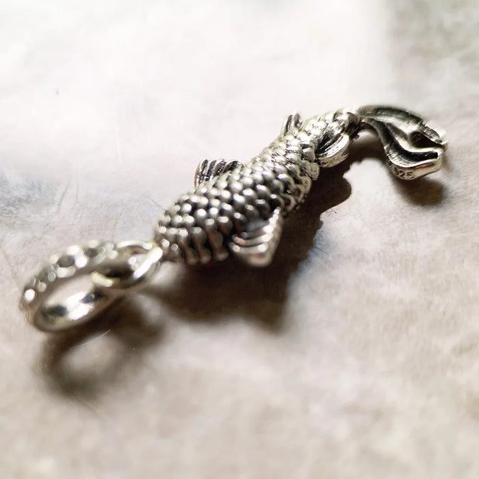 925 Sterling Silver Red Koi Fish Pendant Fashion Jewelry For Women