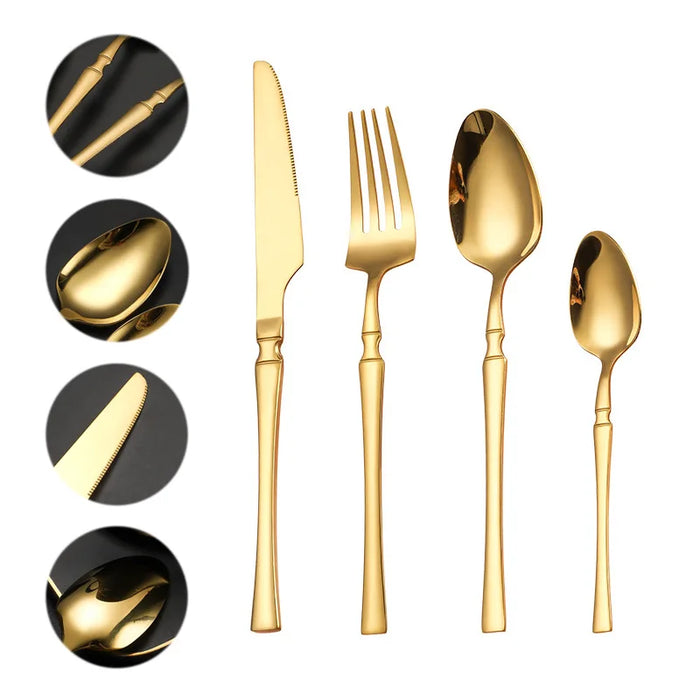 16 Piece Stainless Steel Tableware Set For Restaurants And Hotels