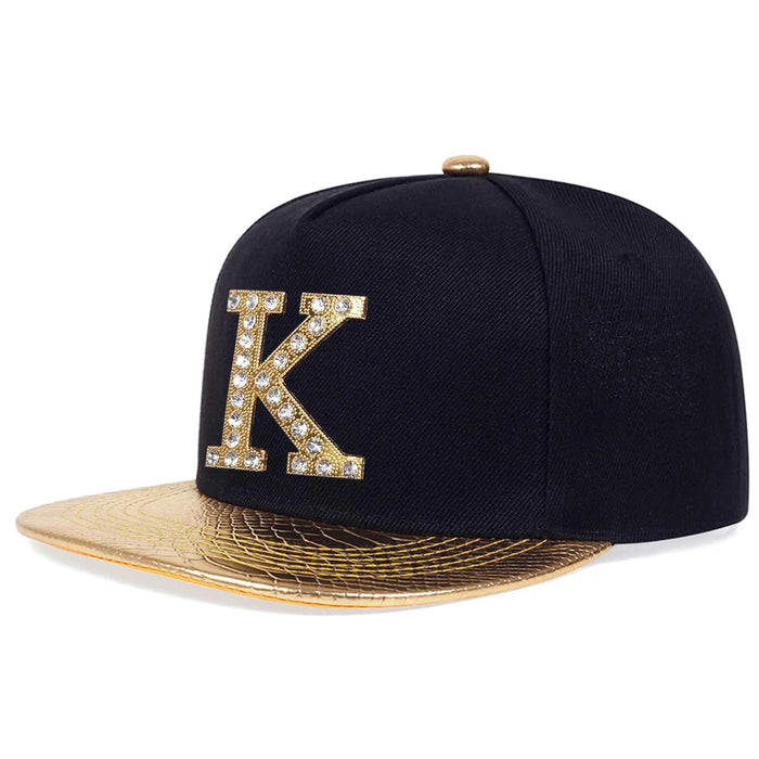 Adjustable Unisex K Letter Drill Baseball Cap Spring / Autumn