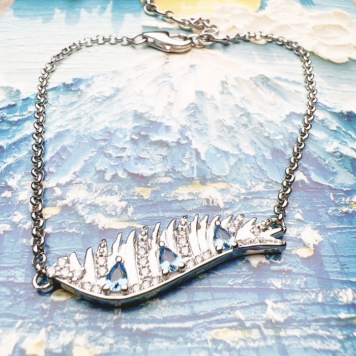 925 Sterling Silver Bohemia Phoenix Wing Bracelet Link Chain For Women