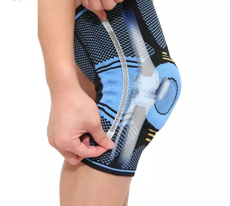 Pair of Silicon Padded Knee Pads For Basketball & Running Meniscus & Patella Support Brace