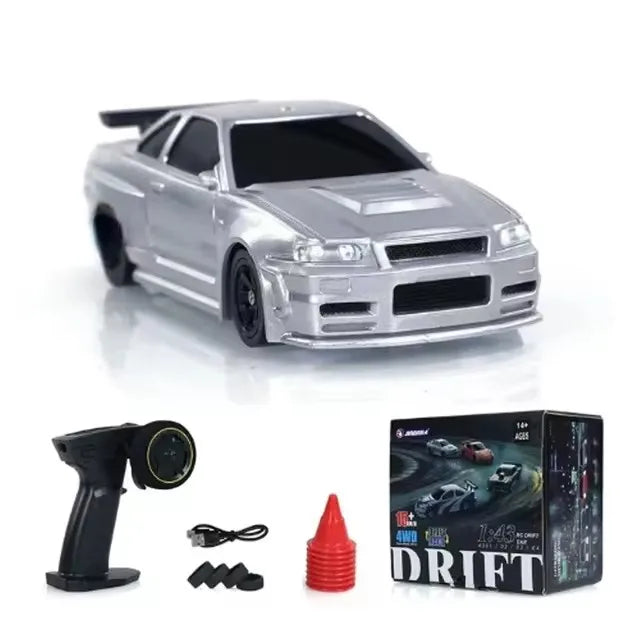 1/43 4wd Rc Drift Car High Speed 2.4g 4wd Mini Gtr Boy Toy