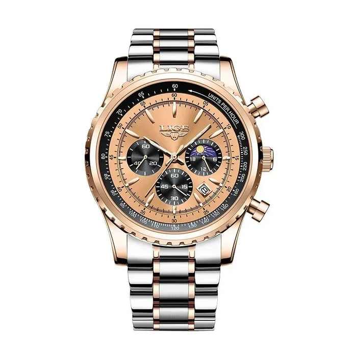 Luxury Mens Quartz Watch with Date and Chronograph