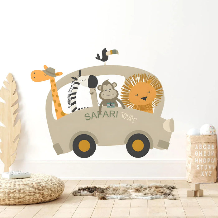 Adorable Giraffe & Lion Cartoon Wall Sticker Kids Room Decor