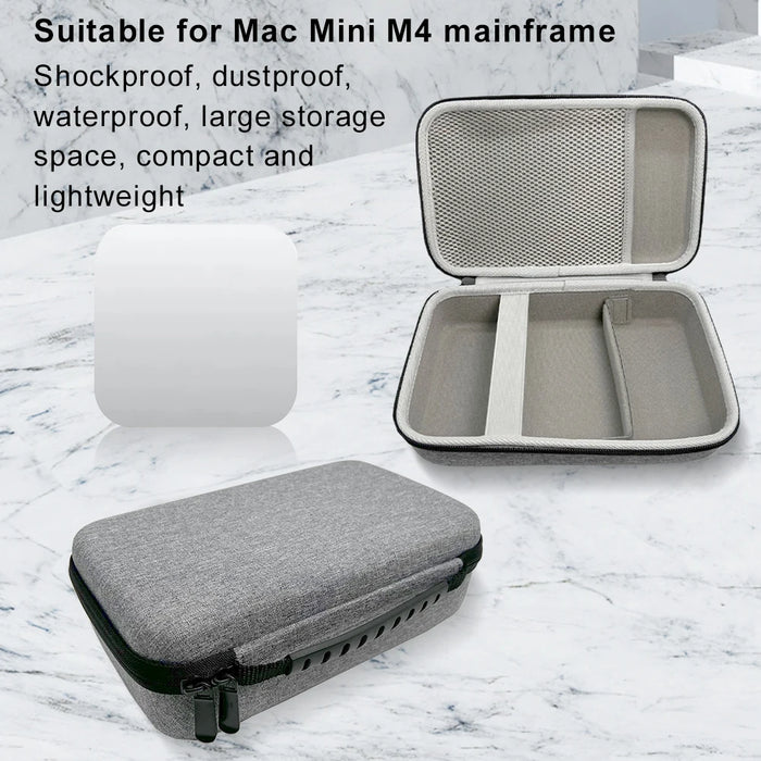 For Mac Mini M4 Hard Case Stronge Bag Waterproof Travel Carrying Case Anti-Scratch Mouse Power Cable Eva Bag For Mac Mini M4