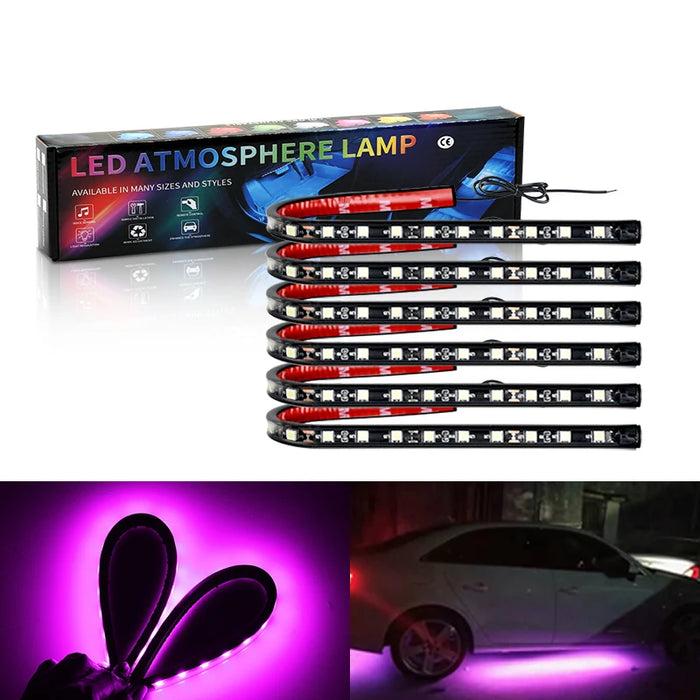 6Pcs Led Underbody Light For Car 12V Flexible Auto Decorative Atmosphere Lamp Drl