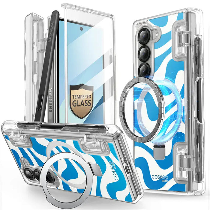 For Samsung Galaxy Z Fold 6 Cosmo Full Protective Hinge Protection Magnetic Case With Magsafe Stand & S Pen Holder