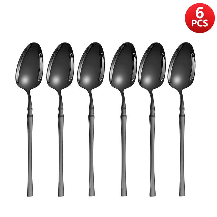 4 / 6 / 16 / 24 Piece Black Stainless Steel Tableware Set For Home Hotel And Kitchen Use