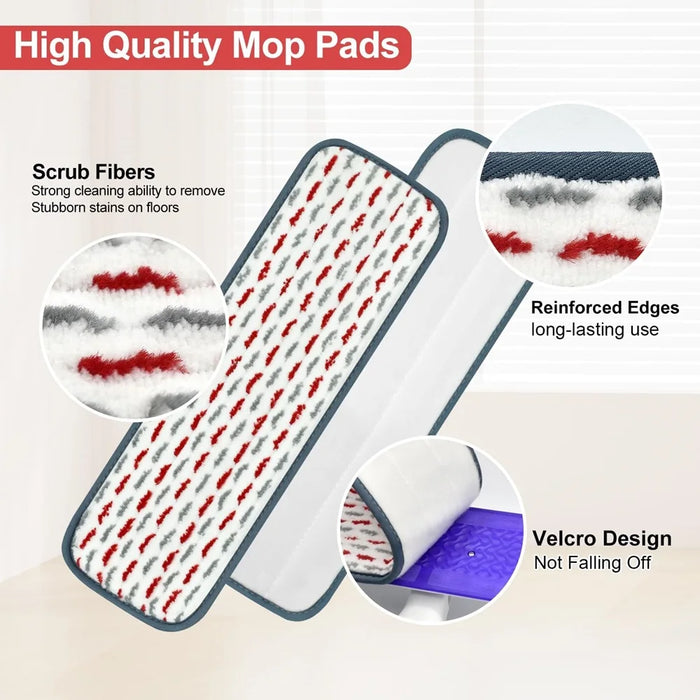 4 Pack Thicker Microfiber Mop Pads Compatible With Swiffer Power Mop Wet Pads For Floor Cleaning Reusable & Washable Pads