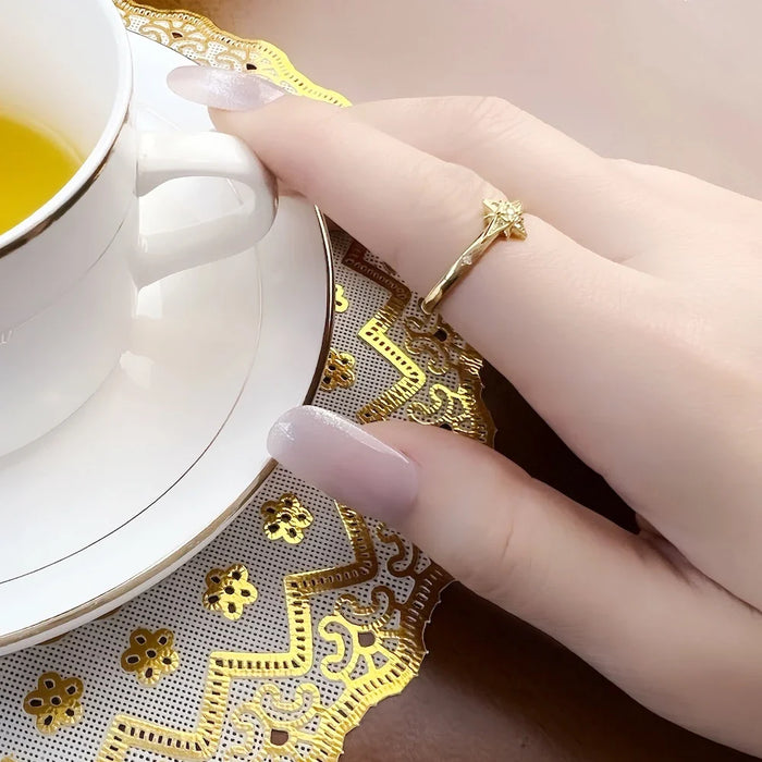 925 Sterling Silver Europe Style Star Ring Fine Jewelry For Women