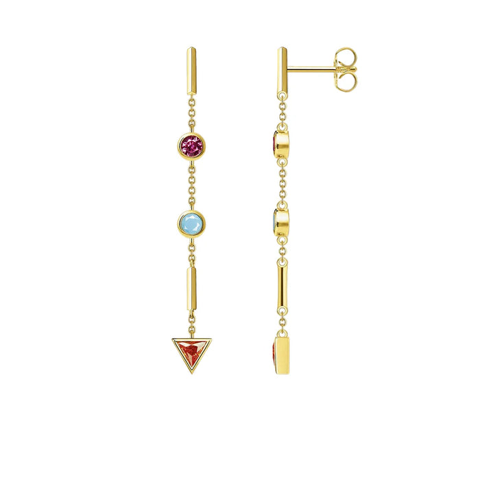 925 Sterling Silver Colourful Drop Earrings Lucky Romantic Gift For Women