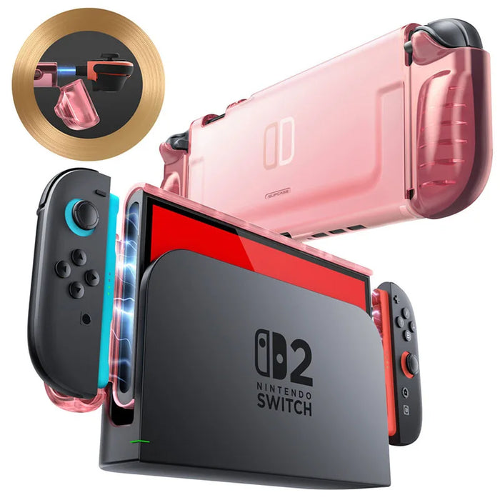 For Nintendo Switch 2 Crystal Protective Clear Case With Quick Release Joycon Design And TPU Grip