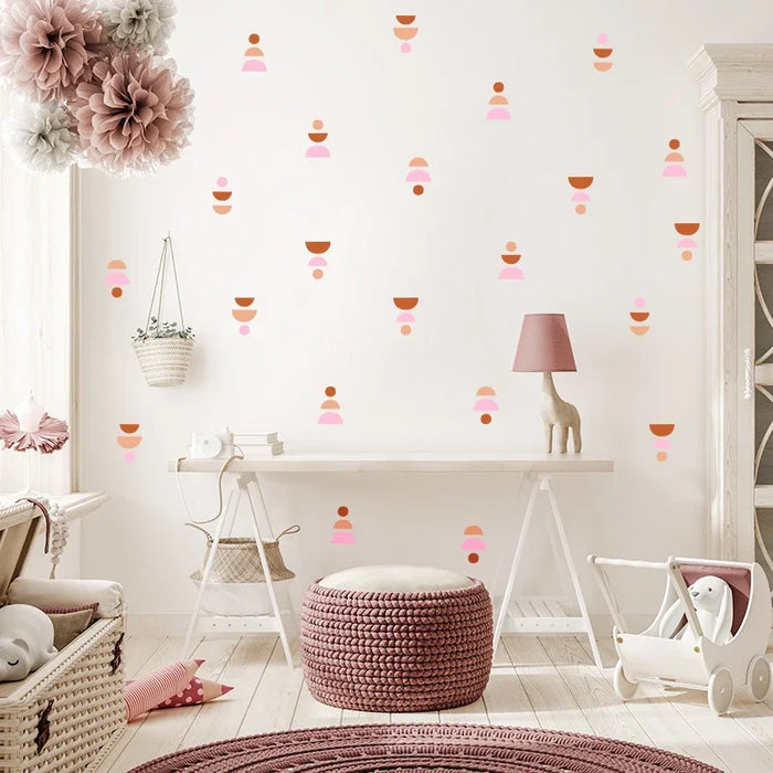 Boho Geometric Wall Decals 20Pcs Minimalist Nursery Stickers