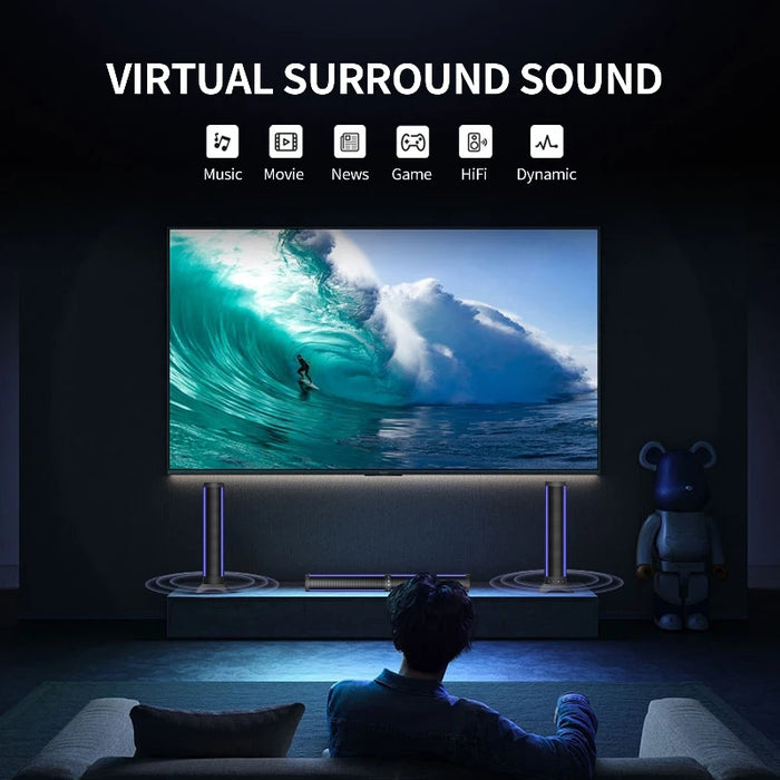 25In Soundbar For Tv Dual Subwoofers 4 Speakers 3D Stereo Bluetooth