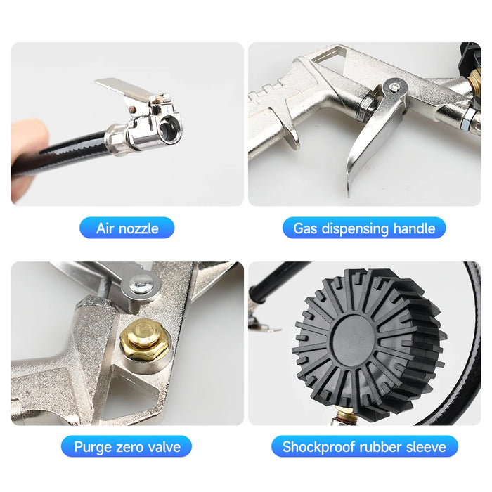 Analog Tire Inflator Gauge 0-16Bar / 0-220Psi Motorcycle & Car Repair Tool