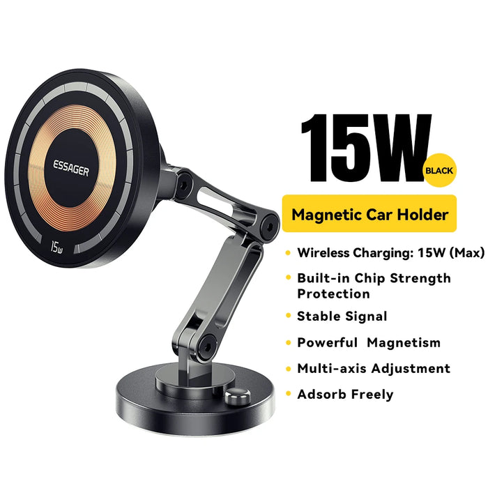 Magnetic Wireless Charger Car Phone Holder 15W Fast Charging Easy Paste Mount Stand For Magsafe Iphone 15 14 13 Pro Max