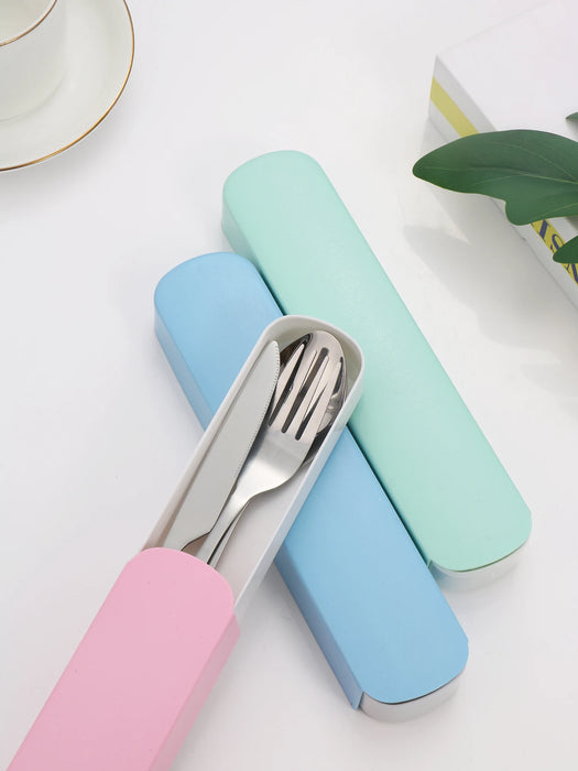 3 Piece Portable Student Dining Set With Case