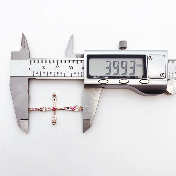 925 Sterling Silver Boho Royalty Rose Gold Cross Pendant For Women