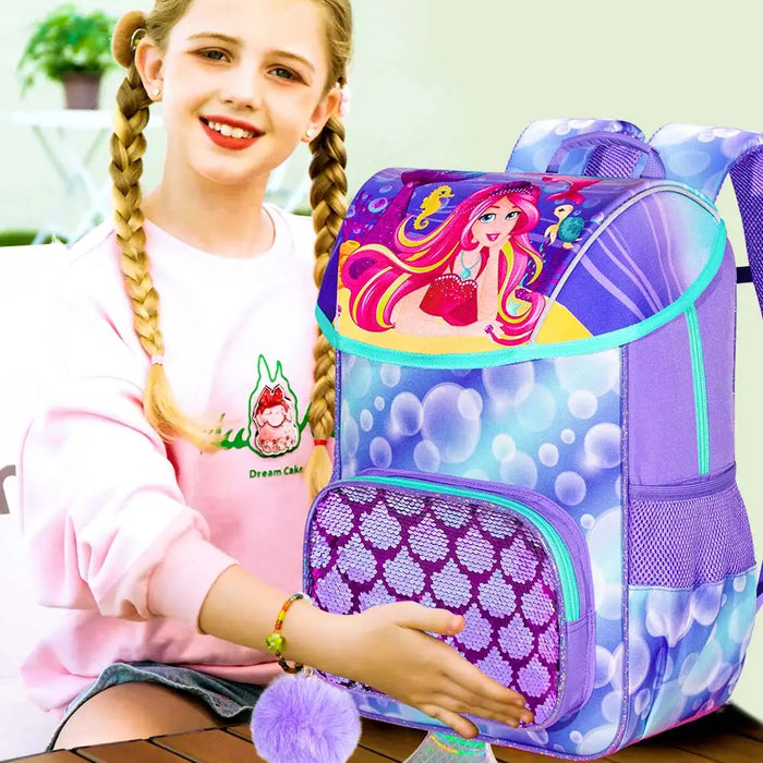 3 Piece Mermaid Backpack Set For Kids
