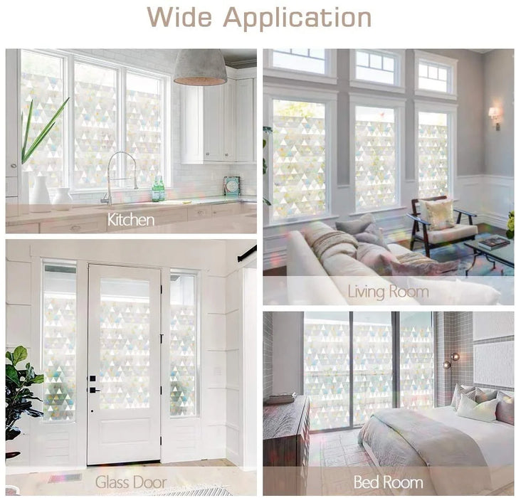 3D Laser Window Film For Glass - Static Cling Triangle Pattern