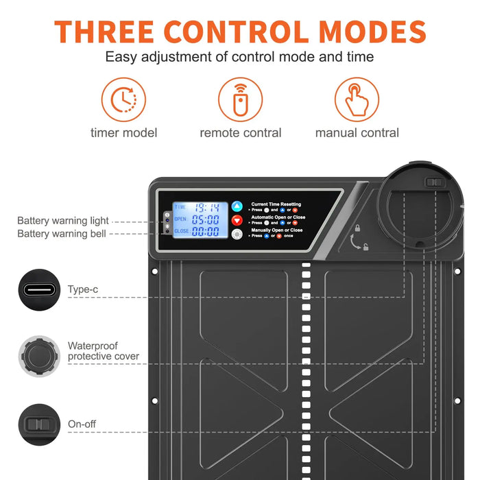 Timer Solar Chicken Coop Door Anti Pinch & Durable