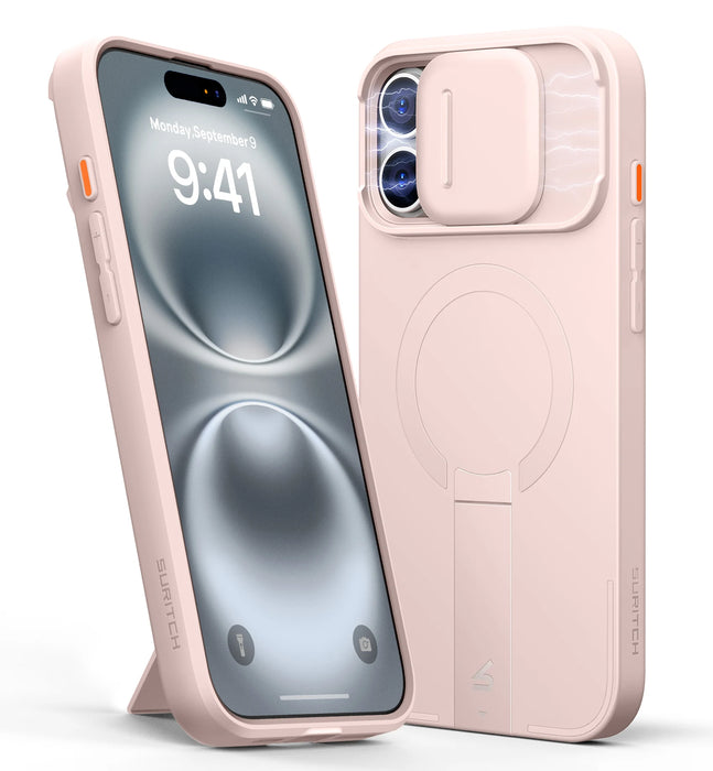 For Iphone 16 Pro Max Slide Camera Shockproof Protective Case With Stand