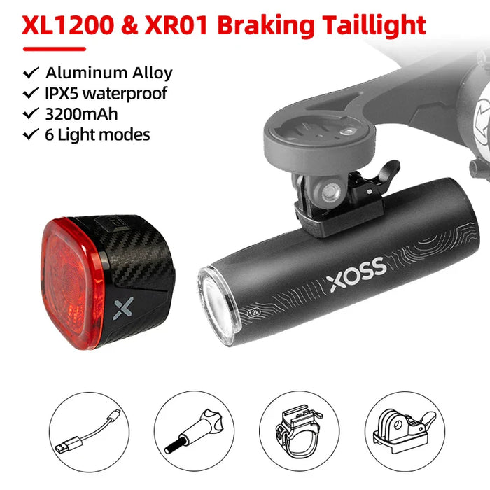 Waterproof Rechargeable Bike Light 1200 Lm