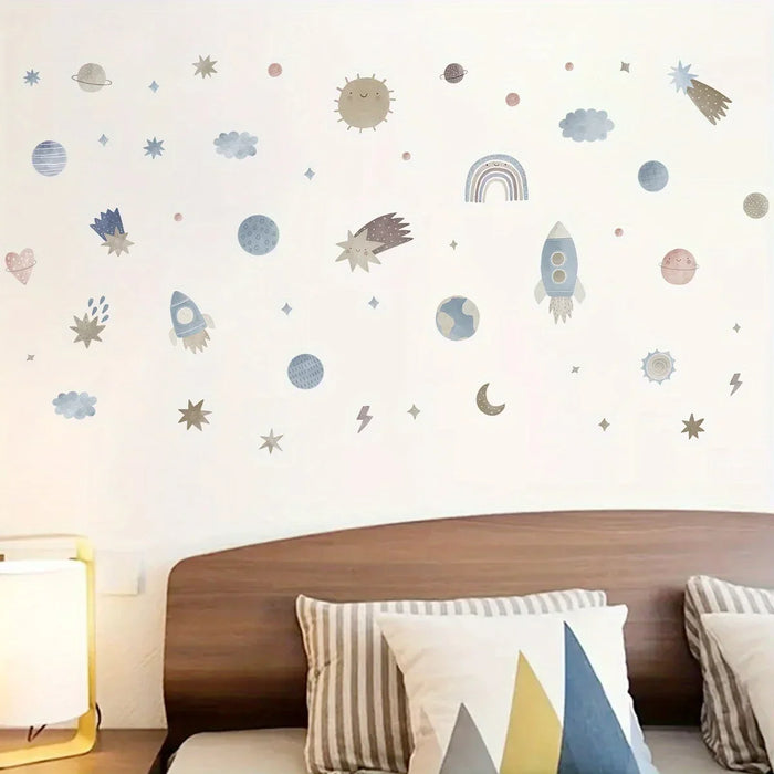 Space Themed Wall Stickers For Bedroom Or Nursery