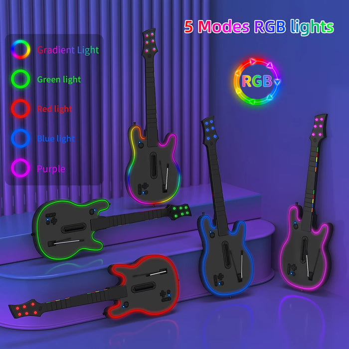 2.4G Wireless Guitar Hero Controller Game Wireless Gaming Pc Guitar Controller With Strap & Wireless Dongle For Ps3 Ps4 Pc Guitar