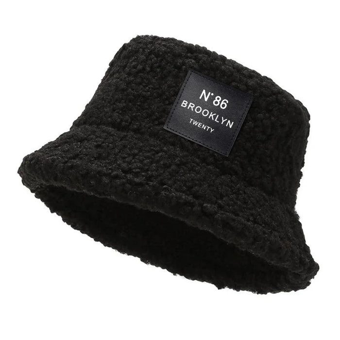 Brooklyn Label Lambhair Bucket Hat Unisex Sunscreen Cap